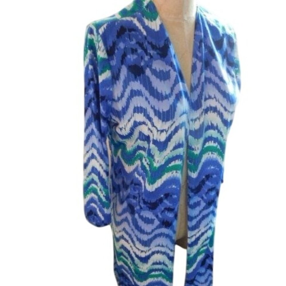 Chico's Size M Medium (1) Traveler's 3/4 Sleeve Longer Cardigan Style Top - Picture 2 of 3